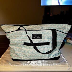 Scout Wave Pattern Tote Bag Blue, Black Beach Bag Waterproof (Offers Welcome!)